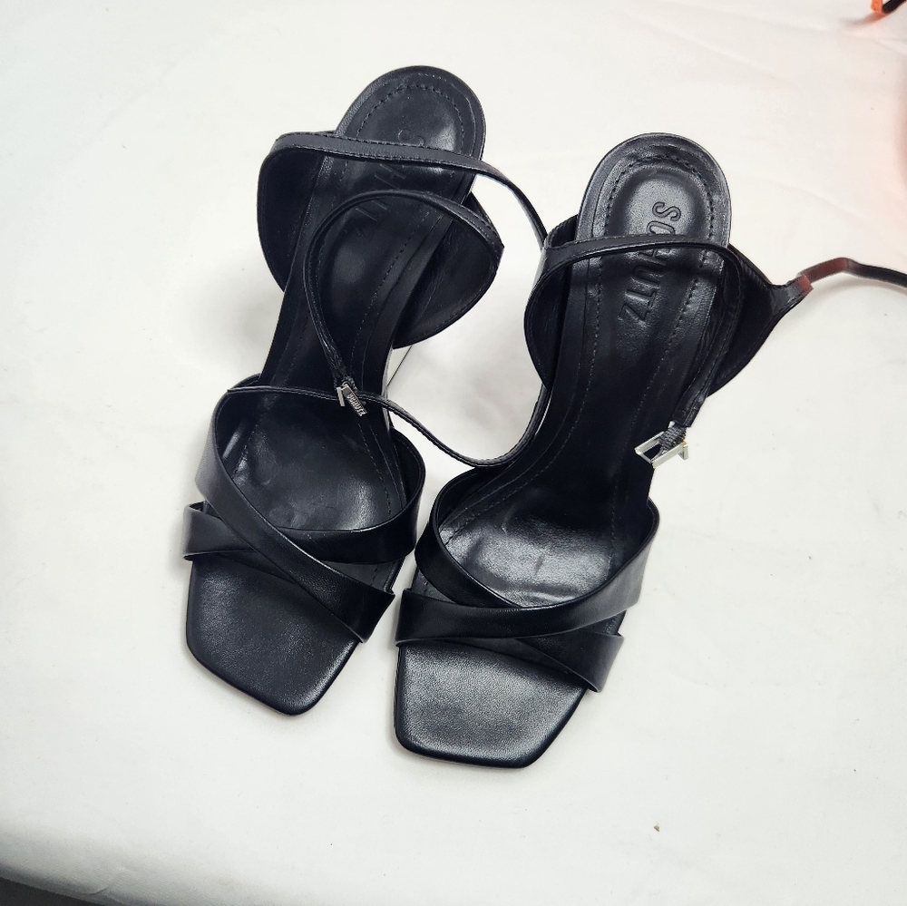 SCHUTZ Black Strappy Heels